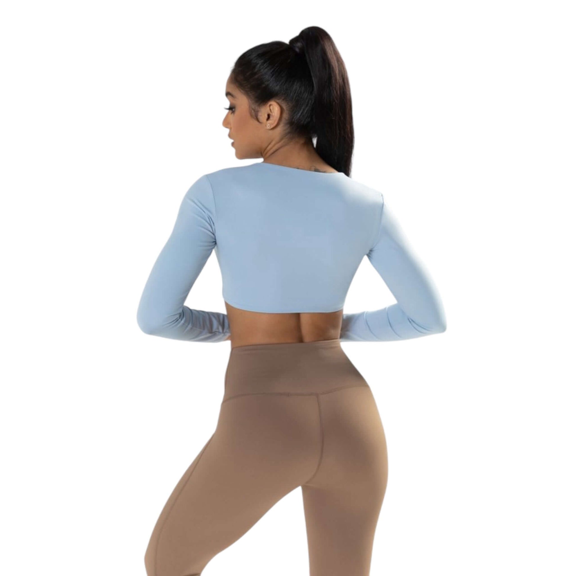 Blue Twist Knot Crop Top - VeLuxe Athletics 