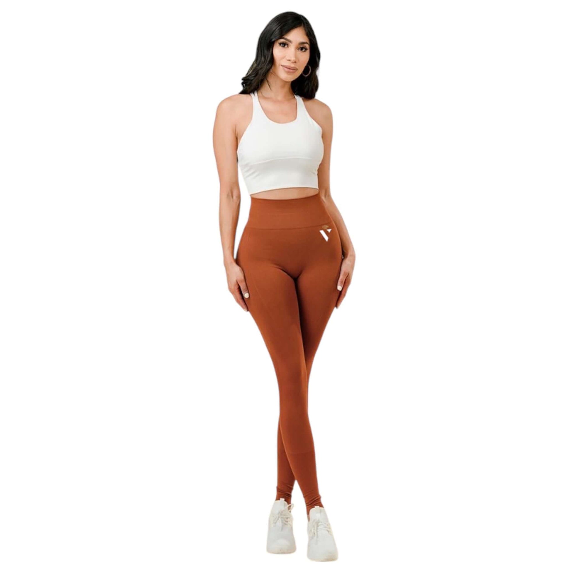 Rust Scrunch Butt Compression Leggings - VeLuxe Athletics 