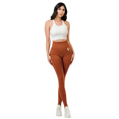 Rust Scrunch Butt Compression Leggings - VeLuxe Athletics 