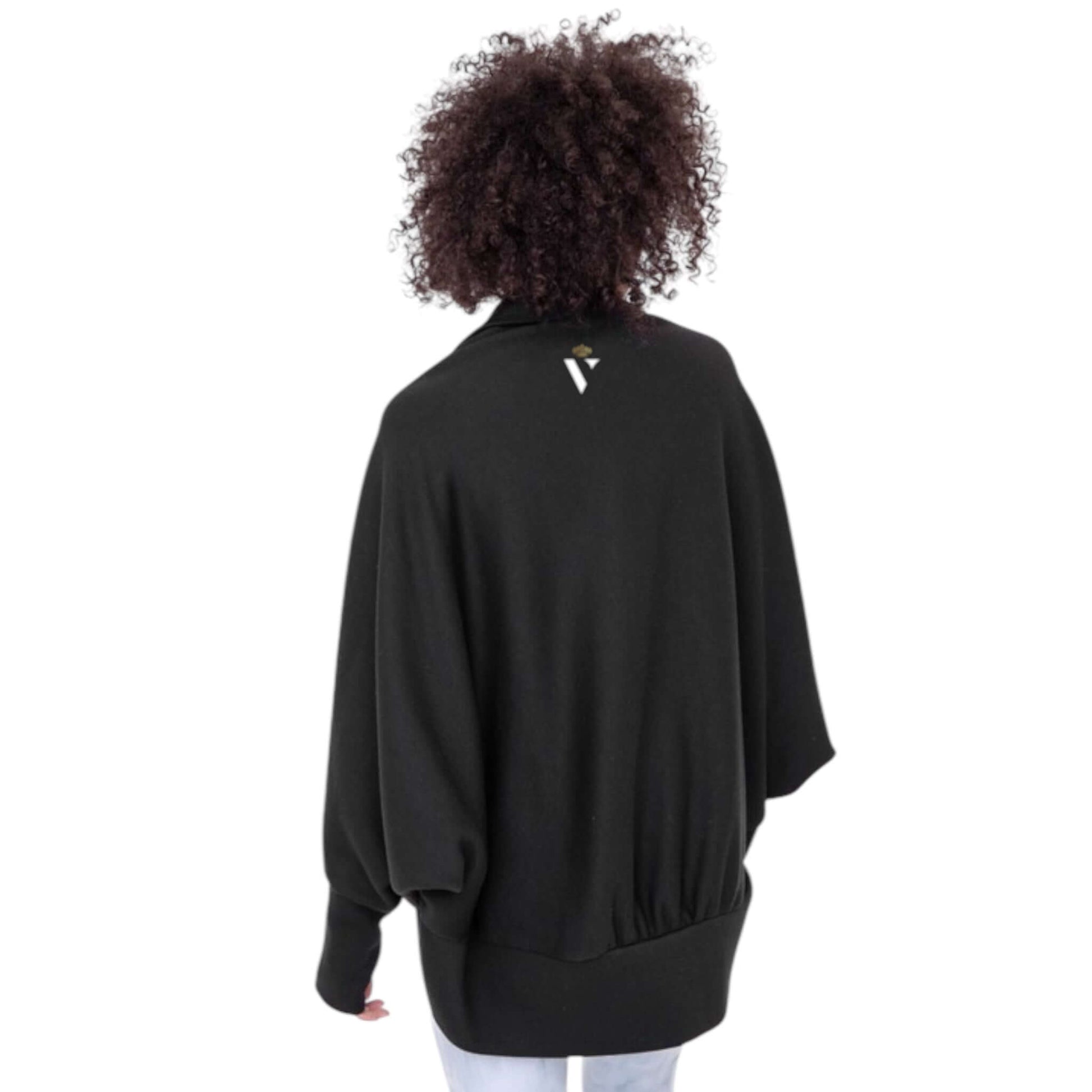 Black Open Front Shawl - VeLuxe Athletics 