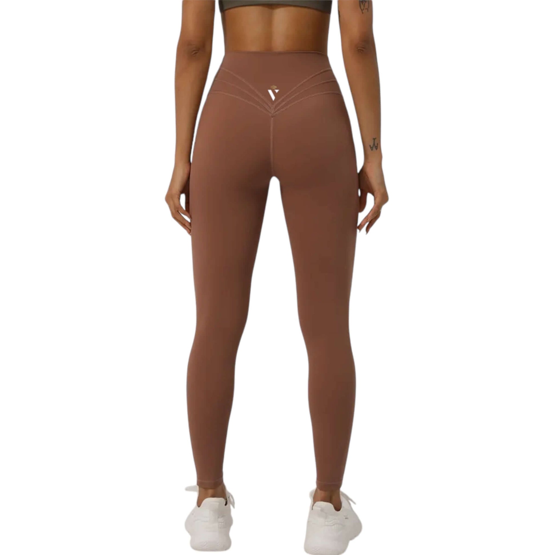 Bronze V Cross Waist Leggings - VeLuxe Athletics 