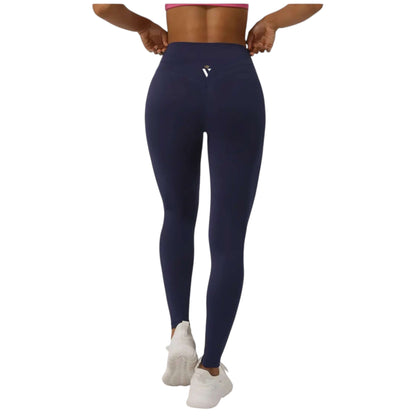 Blue V Cross Waist Leggings - VeLuxe Athletics 