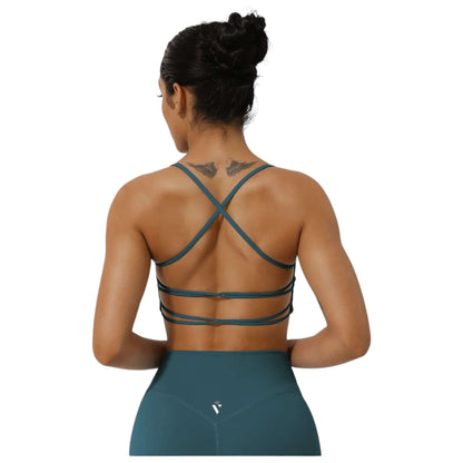 Teal Cross Back Beauty Bra - VeLuxe Athletics 