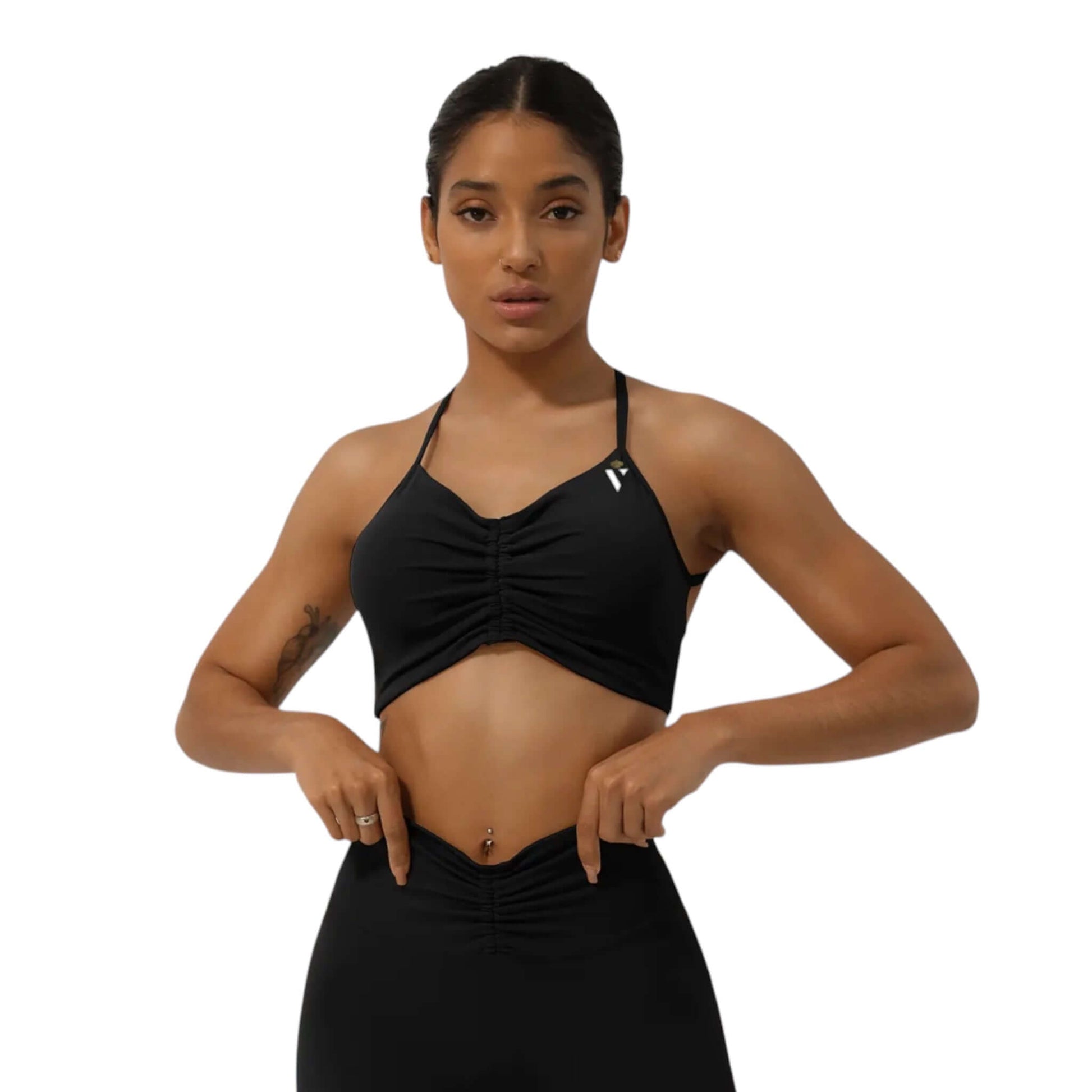 Black Cross Back Beauty Bra - VeLuxe Athletics 