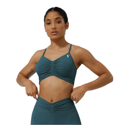 Teal Cross Back Beauty Bra - VeLuxe Athletics 