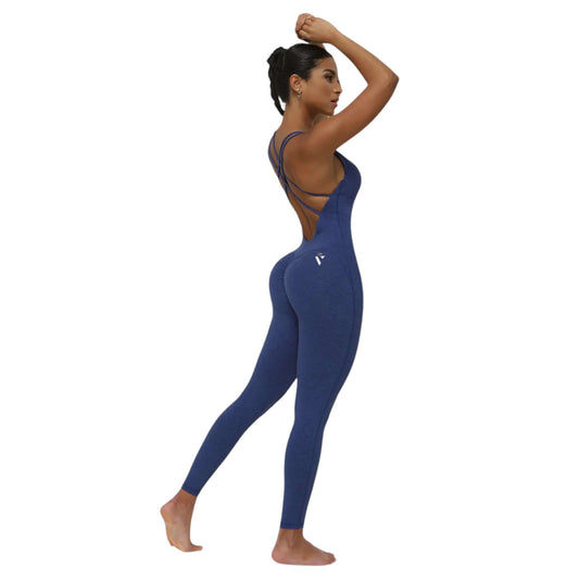 Blue Cross Back Jumpsuit - VeLuxe Athletics 