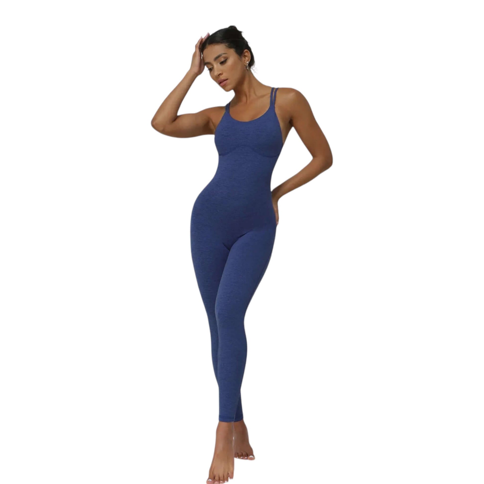 Blue Cross Back Jumpsuit - VeLuxe Athletics 