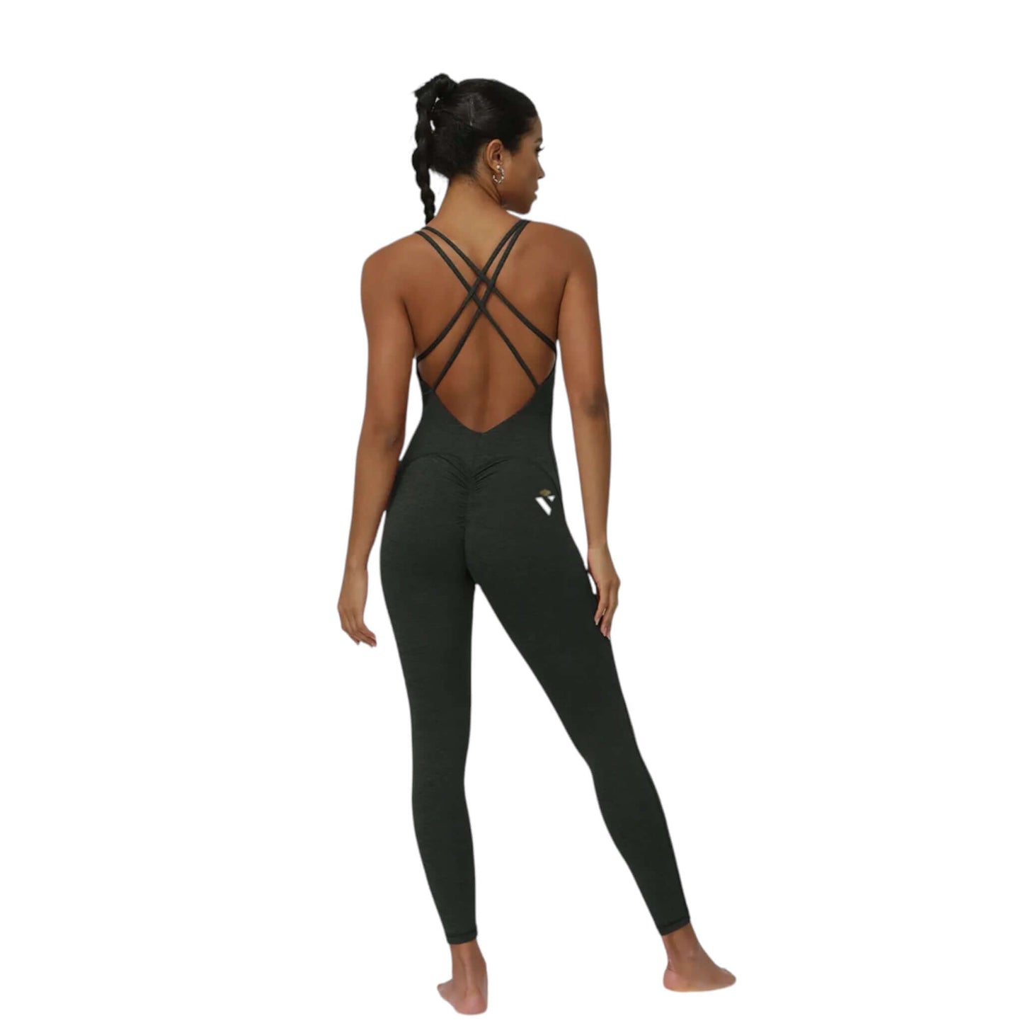 Black Cross Back Jumpsuit - VeLuxe Athletics 