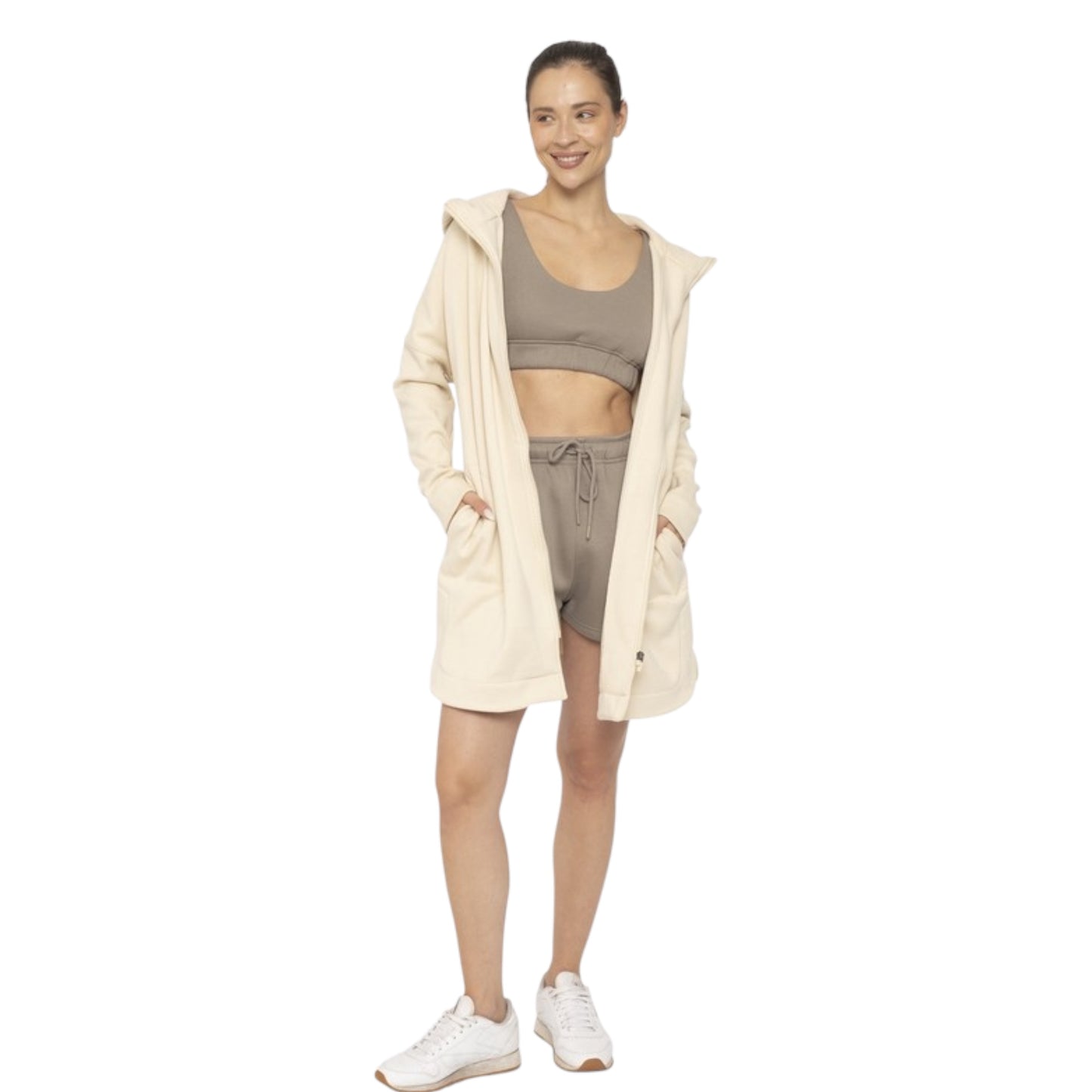 Versatile Hoodie Jacket - Cream