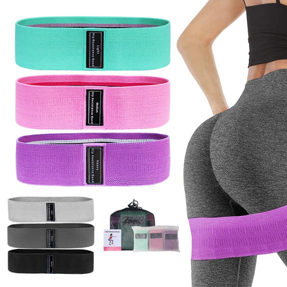 Fabric Resistance Hip Booty Bands Glute Thigh Elastic Workout Bands Squat Circle Stretch Fitness Strips Loops Yoga Gym Equipment - VeLuxe Athletics 